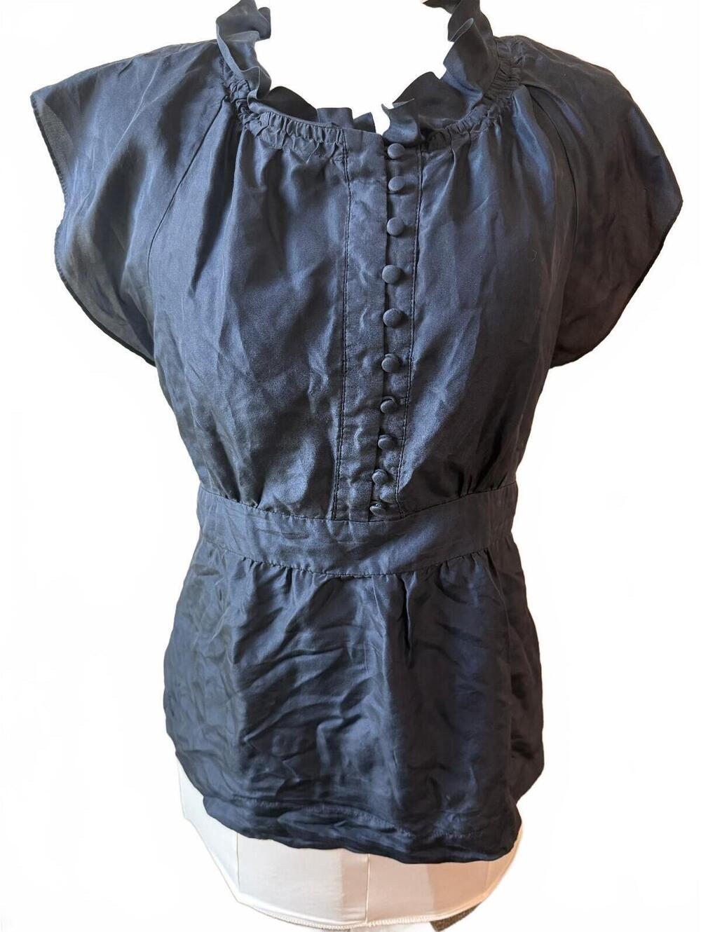Eduardo Blanco Women's Black Silk Blouse Size L